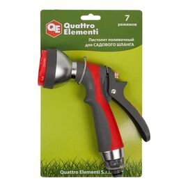  Пистолет поливочный QUATTRO ELEMENTI 646-157 7-ми режимный, металл + мягкий пластик 