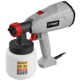  Краскопульты, аэрографы Краскопульт ЗУБР "МАСТЕР" электрический, 350 Вт, HVLP,  0.8 л, краскоперенос 0-800 мл/мин, вязкость краски 60 DIN/сек, сопло 1.8мм 