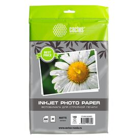  Фотобумага Cactus CS-MA414020ED A4/140г/м2/20л/белый матовое для струйной печати 