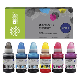  Чернила Cactus CS-EPT6731-6 T673 многоцветный набор 6x100мл для Epson L800/L810/L850/L1800 