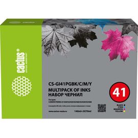  Чернила Cactus CS-GI41PGBK/C/M/Y голубой/пурпурный/желтый/черный350мл для Canon PIXMA G1420/G2420/G2460/G3420/G3460 