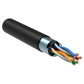  Кабель информационный ITK LC3-C5E04-339 F/UTP кат.5E 4х2х24AWG solid LDPE черный (305м) 