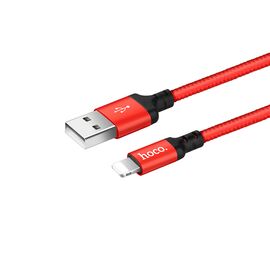  Дата-кабель HOCO X14 Lightning, 1м (черно-красный) 