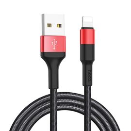  Дата-кабель HOCO X26 Xpress Lightning, 1м (черно-красный) 