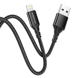  Дата-кабель BOROFONE BX54 Ultra bright Lightning, 1м (чёрный) 