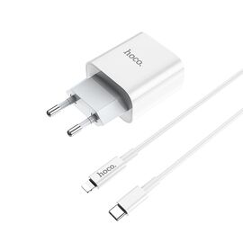  СЗУ HOCO C76A Plus Speed source PD20W charger set Type-C + lightning (белый) 