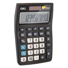  Калькулятор настольный Deli E1238black черный 12-разр. 
