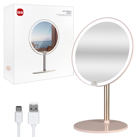  Настольное зеркало для макияжа с подсветкой ML-01 ISA (Pink) 