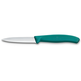  Нож кухонный Victorinox Swiss Classic 6.7634.C1 для чистки овощей и фруктов лезв.80мм серрейт. заточка зеленый 