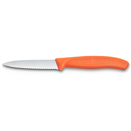 Нож кухонный Victorinox Swiss Classic 6.7639.C1 для чистки овощей и фруктов лезв.80мм серрейт. заточка оранжевый 