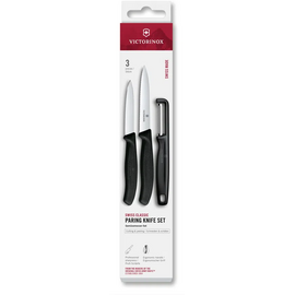  Набор ножей кухонных Victorinox Swiss Classic 6.7113.33 для овощей компл. 3предм. овощеч. черный европодвес 