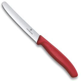  Нож кухонный Victorinox Swiss Classic 6.7831.C1) стальной столовый для овощей лезв.110мм серрейт. заточка красный 
