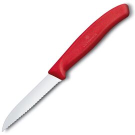  Нож кухонный Victorinox Swiss Classic 6.7431.C1 стальной для овощей лезв.80мм серрейт. заточка красный 