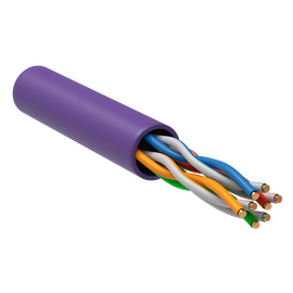 Кабель информационный ITK LC1-C5E04-126 U/UTP кат.5E 4х2х24AWG solid LSZH нг(А)-HF фиолетовый (305м) 