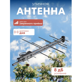 Антенна ТВ РЭМО  "Двина-DX", наружная, усилитель и блок питания, (BAS-1110-DX), (Арт. PF_205060) 
