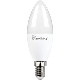  Лампа светодиодная SMARTBUY C37 (SBL-C37-15-60K-E14) 15Вт 220V 6000К E14 (свеча, холодный свет) (1/10/100) 