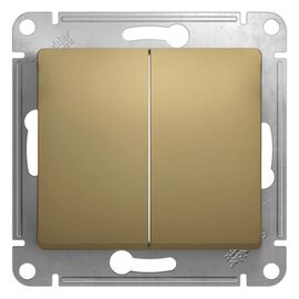  Переключатель Systeme electric Glossa GSL000465 двухклавишный в рамку титан схема 6 
