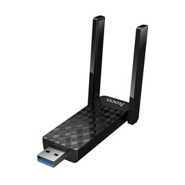  USB-адаптер беспроводной роутер Hoco HI34 WiFi6 USB-A 2.4G+5G 600Mbs черный 