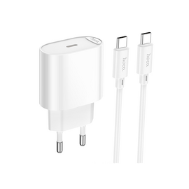  СЗУ HOCO C109A (PD20W) Fighter single port PD20W charger set (Type-c to Type-c) (EU) White 