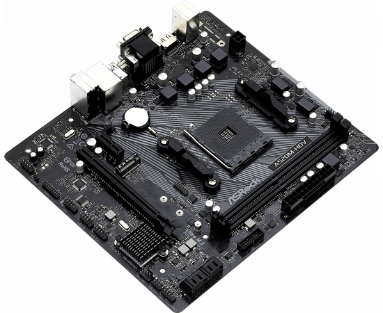  MB sAM4 ASRock A520M-HDV, AMD A520, 2xDDR4-3200, D-SUB+DVI-D+HDMI, 1xPCI-Ex16, 1xPCI-Ex1, 4xSATA3(RAID 0/1/10), 1xM.2, 8 Ch Audio, GLan, (2+4)xUSB2.0, (4+2)xUSB3.2, 1xPS/2, mATX, RTL 