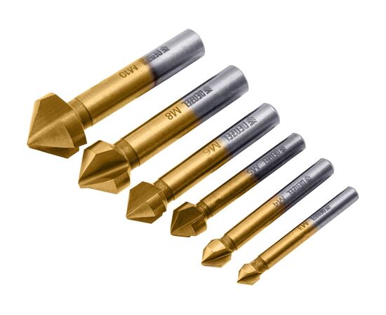  Набор зенковок Denzel 72313 HSS, M3-M10, 6 шт, металл. кейс 