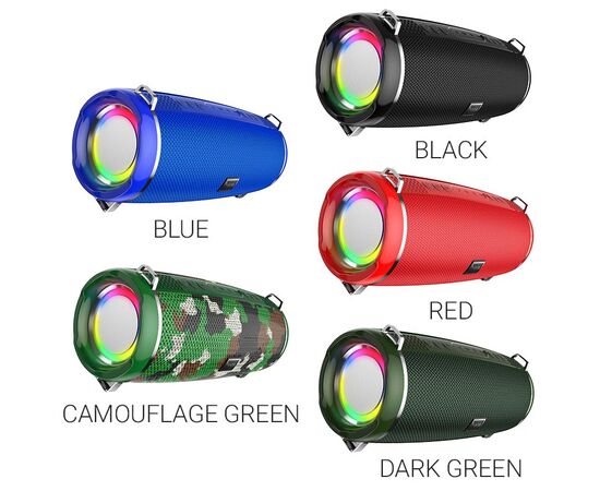  Колонка портативная HOCO HC2, Xpress, TF, USB, AUX, TWS, FM, Bluetooth 5.0, пластик, емкость аккумулятора: 2400 мАч, цвет: красный 