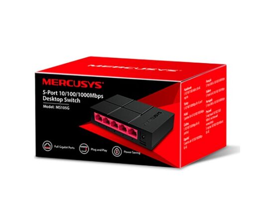  Коммутатор Mercusys MS105G 5G неуправляемый 