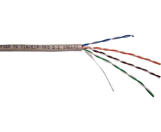  Кабель информационный Lanmaster NM-FTP5E4PR-CCA кат.5е F/UTP общий экран 4X2X24AWG PVC внутренний 305м серый 