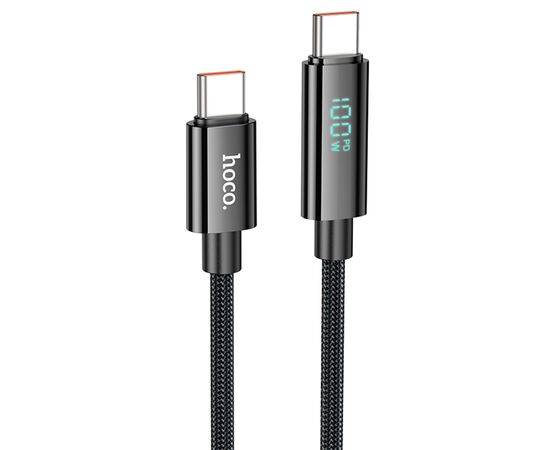  Кабель USB-C HOCO U125 Benefit Type-C - Type-C, 5A, 100W, 1.2 м, черный 