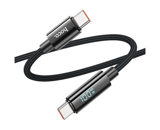  Кабель USB-C HOCO U125 Benefit Type-C - Type-C, 5A, 100W, 1.2 м, черный 