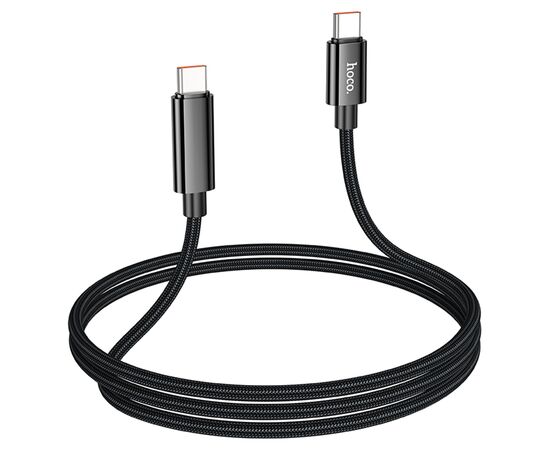  Кабель USB-C HOCO U125 Benefit Type-C - Type-C, 5A, 100W, 1.2 м, черный 