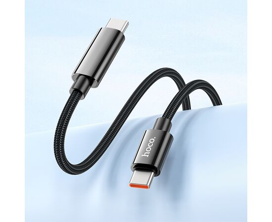  Кабель USB-C HOCO U125 Benefit Type-C - Type-C, 5A, 100W, 1.2 м, черный 