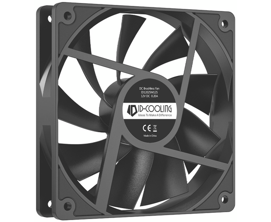  Вентилятор ID-COOLING XF-120-K 120x120x25мм (PWM, Low Noise, резиновые углы, 700-1800об/мин, черный) BOX 