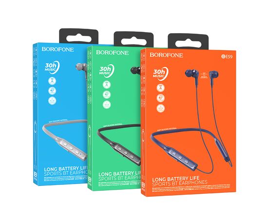  Bluetooth-наушники вакуумные с шейным шнурком Borofone BE59 (Grey) 