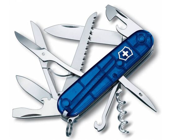  Нож перочинный Victorinox Huntsman (1.3713.T2) 91мм 15функций синий полупрозрачный карт.коробка 