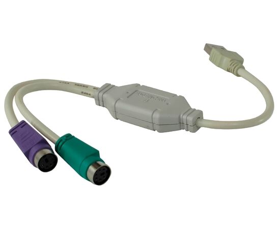  Кабель Vcom VUS7057 USB A-2xPS/2 (адаптер для подключения PS/2 клавиатуры и мыши к USB порту) 