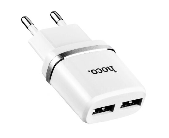  СЗУ HOCO C12, 2USB, 2.4A (белый) 