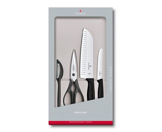  Набор ножей кухон. Victorinox Swiss Classic Kitchen (6.7133.4G) компл.:4шт черный подар.коробка 