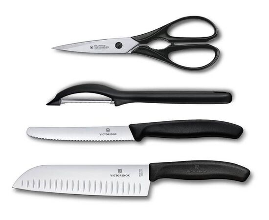 Набор ножей кухон. Victorinox Swiss Classic Kitchen (6.7133.4G) компл.:4шт черный подар.коробка 