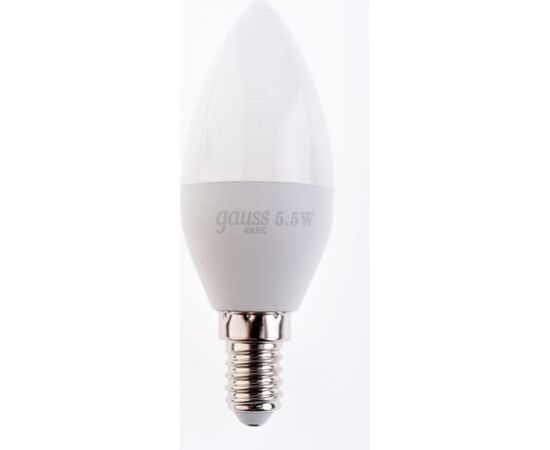  Лампа Gauss Basic (1041116T) светодиодная  5.5Вт цок. E14 свеча 220B 2700K св.свеч.бел.теп. (упак. 3шт) 