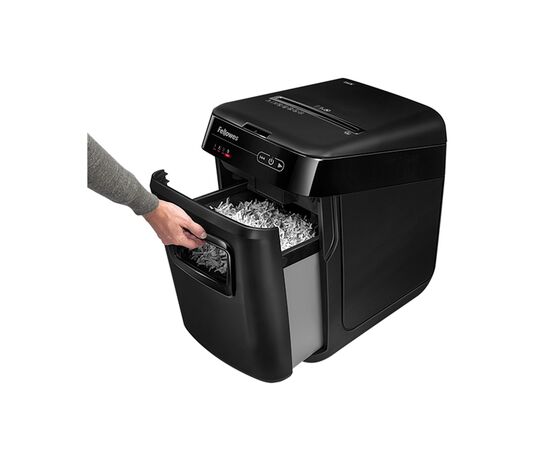  Шредер Fellowes AutoMax 150C (секр.P-4)/фрагменты/150лист./32лтр./скрепки/скобы/пл.карты/CD 