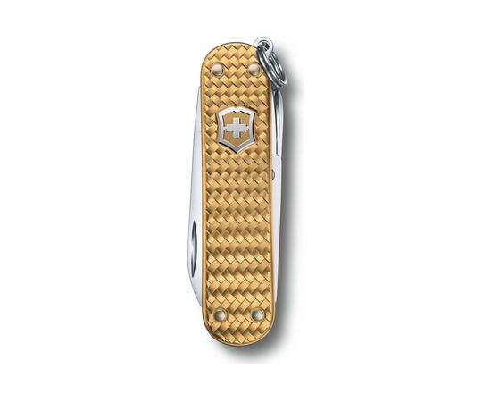  Нож-брелок Victorinox Classic SD Precious Alox 0.6221.408G 58мм, 5 функций, Brass Gold (подар. упаковка) 