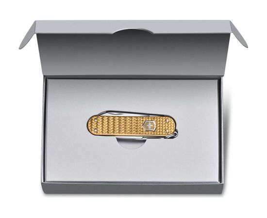 Нож-брелок Victorinox Classic SD Precious Alox 0.6221.408G 58мм, 5 функций, Brass Gold (подар. упаковка) 