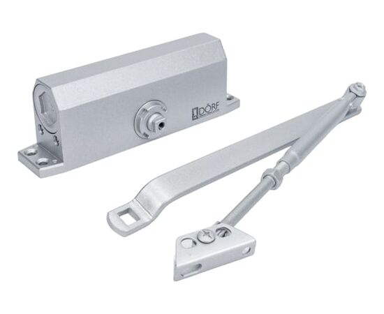  Доводчик дверной DORF L-8224к (L8224 silver) 110 кг, серебро 